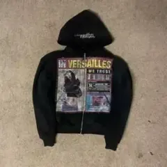 グラフィック フード付きパーカー 黒　y2k archive opium