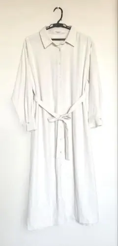 OPAQUE.CLIP ホワイトフレアシャツワンピース