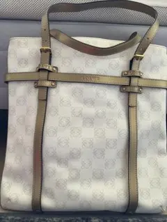 LOEWE ロエベ トートバッグ ホワイト レザー スタッズ クラウンロゴ