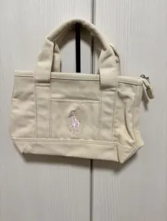翌日発送　ラルフローレン　ポロ　キャンバス製ハンドバッグ クリーム色　未使用