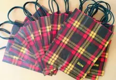 新品未使用　ISETAN タータンチェック 旧デザインショッパー紙袋8枚セット