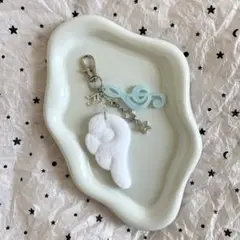レジン 音符 ウィッシュコア ビーズキーホルダー クローバー