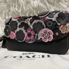 美品 COACH コーチ ティーローズ ウォレット レザー ブラック 58181