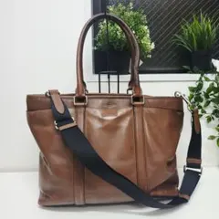 COACH コーチ レザー ビジネスバッグ 2way ブラウン
