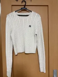 ケーブルニット 刺繍