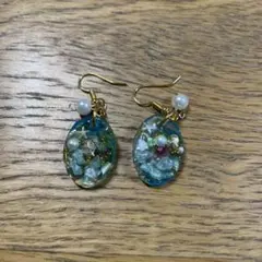 レジン ピアス ハンドメイド ブルー