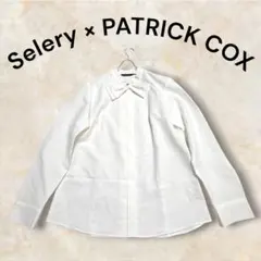 【PATRICK COX】長袖リボンブラウス 13号 ホワイト 事務服 シャツのサムネイル