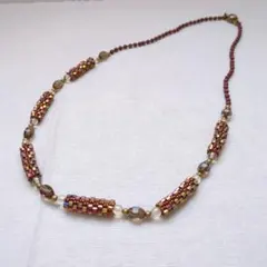 【新品未使用】ビーズネックレス　ハンドメイド　アンティーク　１点物
