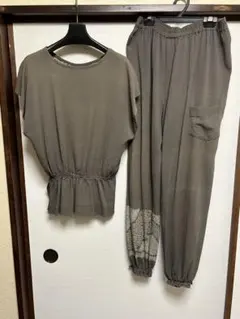 着物リメイク　グレー セットアップ パンツセットアップ