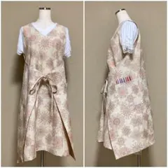 真綿紬4wayワンピースエプロン　チュニック　ジャンパースカート　着物リメイク