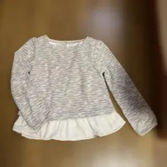 春物シフォンレイヤードトップス ベージュ系