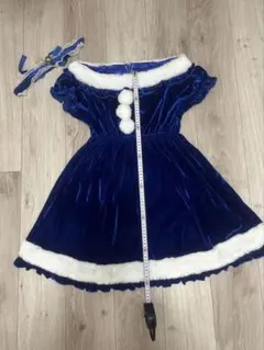 青いサンタ風ドレス チョーカー付き