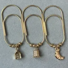 ペーパークリップ　saving 手帳 読書に　【家　カヌレ　クロワッサン】