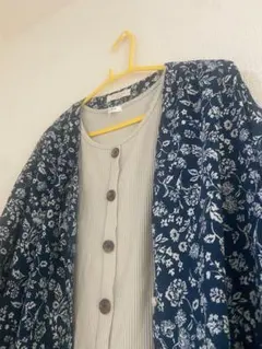 シャツロングワンピース、リブタンクトップ　セット