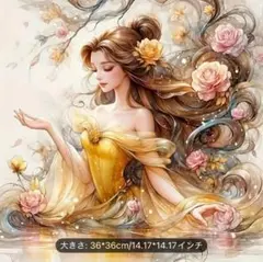 11CTクロスステッチキット花と女性の刺繍キット 36×36cm
