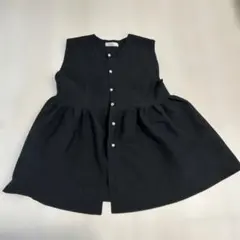 しまむらmanaoコラボ　ペプラム　ベスト　Mサイズ　ブラック
