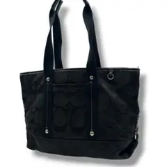 COACH Signature Canvas Black Tote y2k