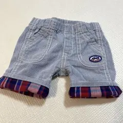 ミキハウス ハーフパンツ 80 ネイビー ストライプ 車 折り返しチェック 夏