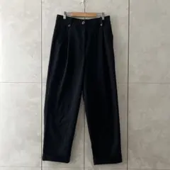 PLST ブラック　パンツL ボタン　オフィスにも