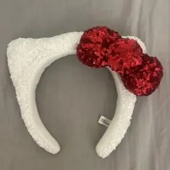 キティちゃん風カチューシャ ホワイト/レッド