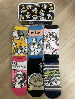 くまみね　仕事猫　靴下6足セット