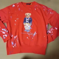 美品　希少　ラルフローレン　ポロベア　ペイント過去　　スエット 人気完売 М