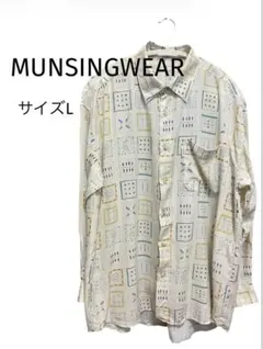 古着【MUNSINGWEARマンシングウエア 】総柄 長袖シャツメンズ Lゴルフのサムネイル
