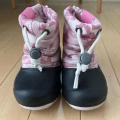 14cm 子ども用スノーブーツ ピンク迷彩