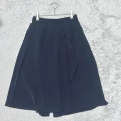 フレアガウチョパンツ　薄手［L］ネイビー