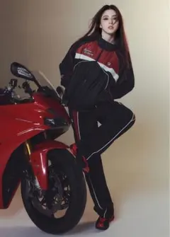 FILA ナイロンジャケット Speed Culture M ブラック/レッド