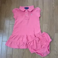 RALPH LAUREN ポロワンピース 24M ピンク　ブルマ付きのサムネイル