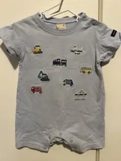 プティマイン petitmain 働く車刺繍カバーオール