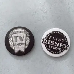 Disney ウォルト 刺繍 缶バッジ ２点セット