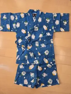 男の子 青色 かき氷柄 甚平 110