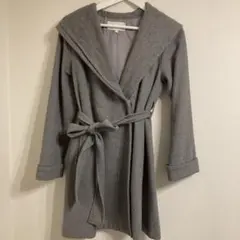 プロポーションボディドレッシング グレー コート ガウン フード