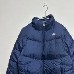 ナイキ ナイロンジャケット 古着 紺 スウッシュロゴ XL フルジップ.75 