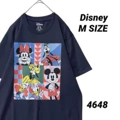 ディズニー ミッキー ミニー キャラクター 集合 マルチ Tシャツ 紺 Mのサムネイル
