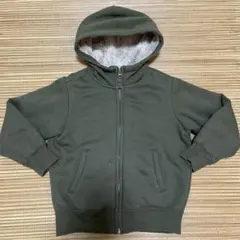 ユニクロ ボアスウェットフルジップパーカ オリーブ パーカー キッズ 120