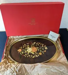赤色象嵌トレー希少品イタリア製花柄アンティーク 赤色象嵌トレー希少品イタリア製花柄アンティーク Yahoo