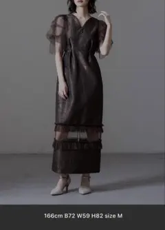 Uhr Checkered Tiered Dress yellow&black - メルカリ
