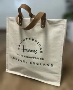 新品　ハロッズ Harrods　トートバッグ　ジュート素材のサムネイル