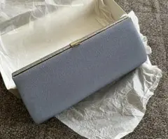 藤色　ブルーグレー 布貼　和装用バッグ　クラッチバッグ