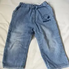 スヌーピー刺繍入りデニムパンツ