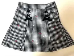 美品　メゾピアノジュニア リボン　ギンガムチェックスカート パンツ付き 160