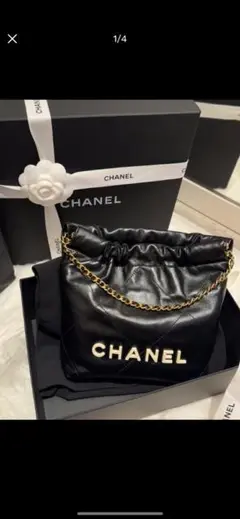 CHANEL ブラックレザー ショルダーバッグ