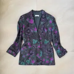 昭和レトロ テーラードジャケット 花柄