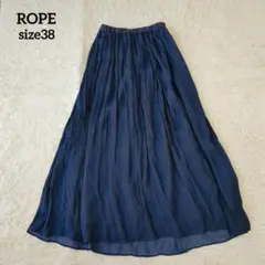 【美品】ROPE ロペ ロングスカート フレア ネイビー size38 M