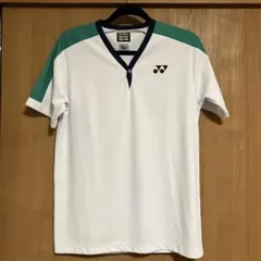 YONEX バドミントン ゲームシャツ　ホワイト/グリーン　Lサイズ