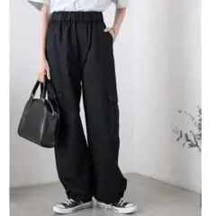 WEGO イージーワイドカーゴパンツ　ブラック