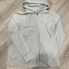 フルジップフード付きパーカー ライトグレー 薄手パーカー ジップアップパーカー